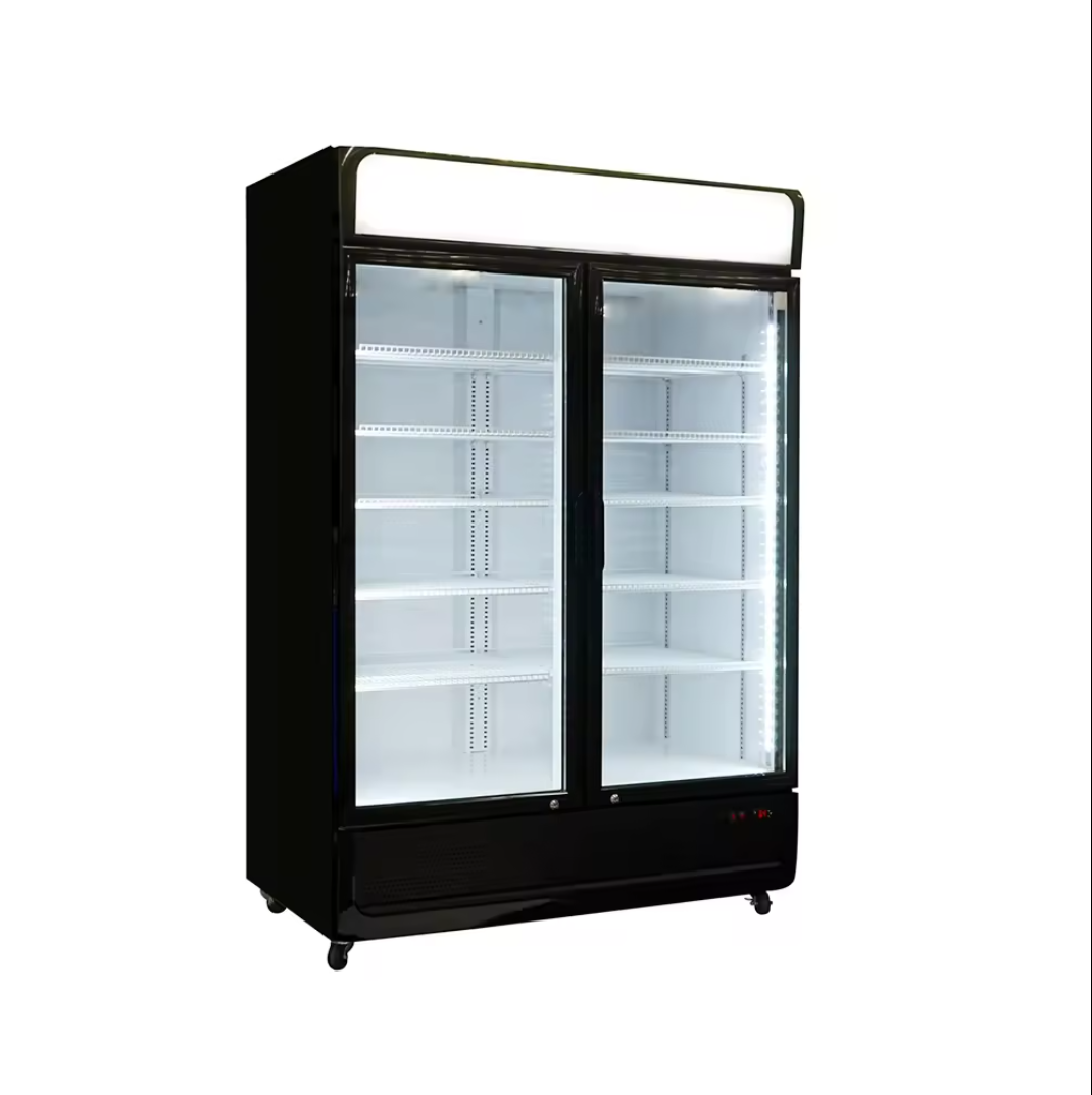 Beverage display commercial refrigerator 2 door vertical freezer commercial refrigerator