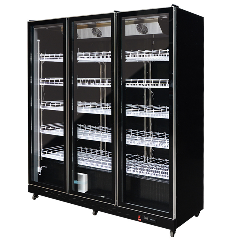 commercial beverage drinks beer single one glass door chiller refrigerator for supermarket