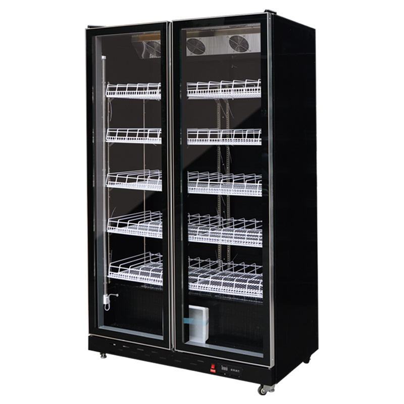 commercial beverage drinks beer single one glass door chiller refrigerator for supermarket