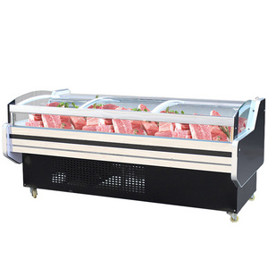 Supermarket Open Counter Cooked Fish Cold Food Fresh Meat Display freezer