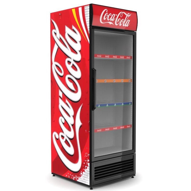 Factory Glass Door Display Freezer Upright Beverage Cooler Soft Drink Fridge with Good Quality