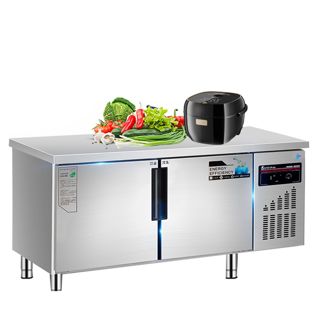 Commercial Salad Bar Counter Freezer Table Kitchen Catering Refrigeration Equipment Fridge Workbench