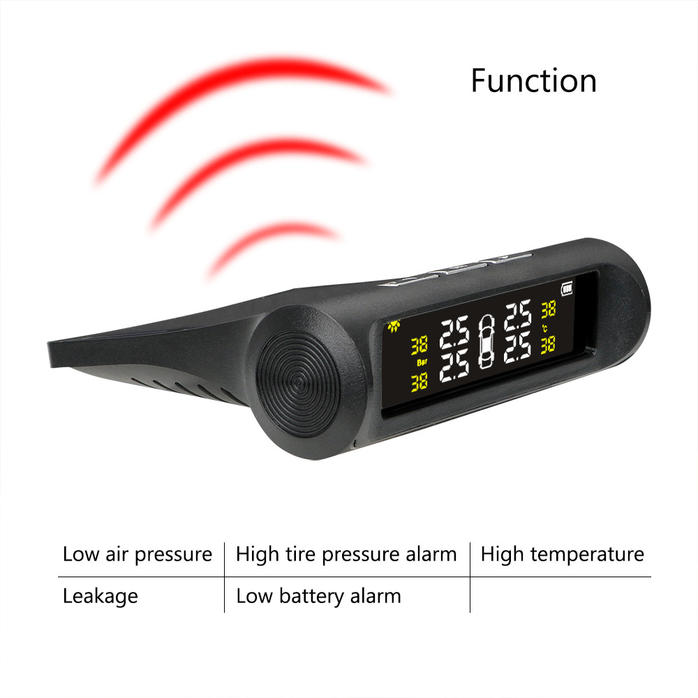 TPMS Built-in Sensors System Alarm with Car Tire Pressure Tester Monitor