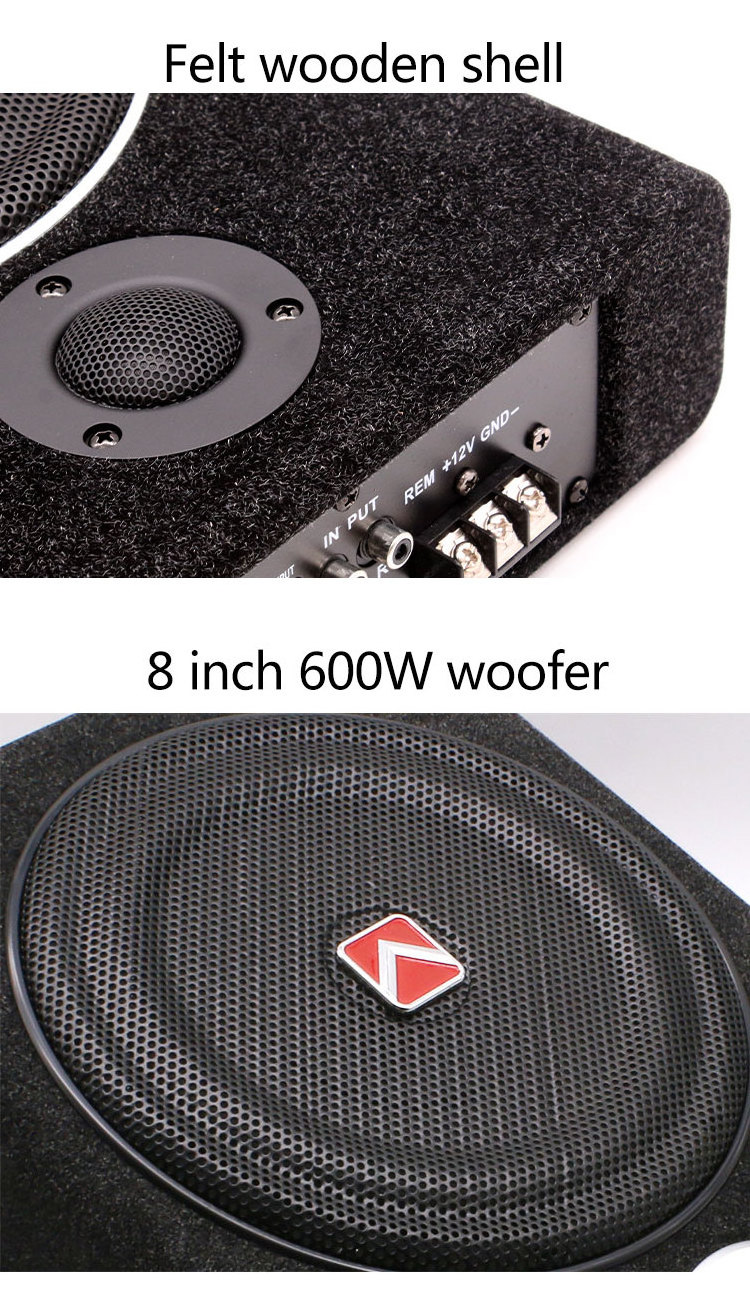 car bass tube boxs subwoofer with amplifier speakers 600w Audio active 12V 8Inch car Subwoofer