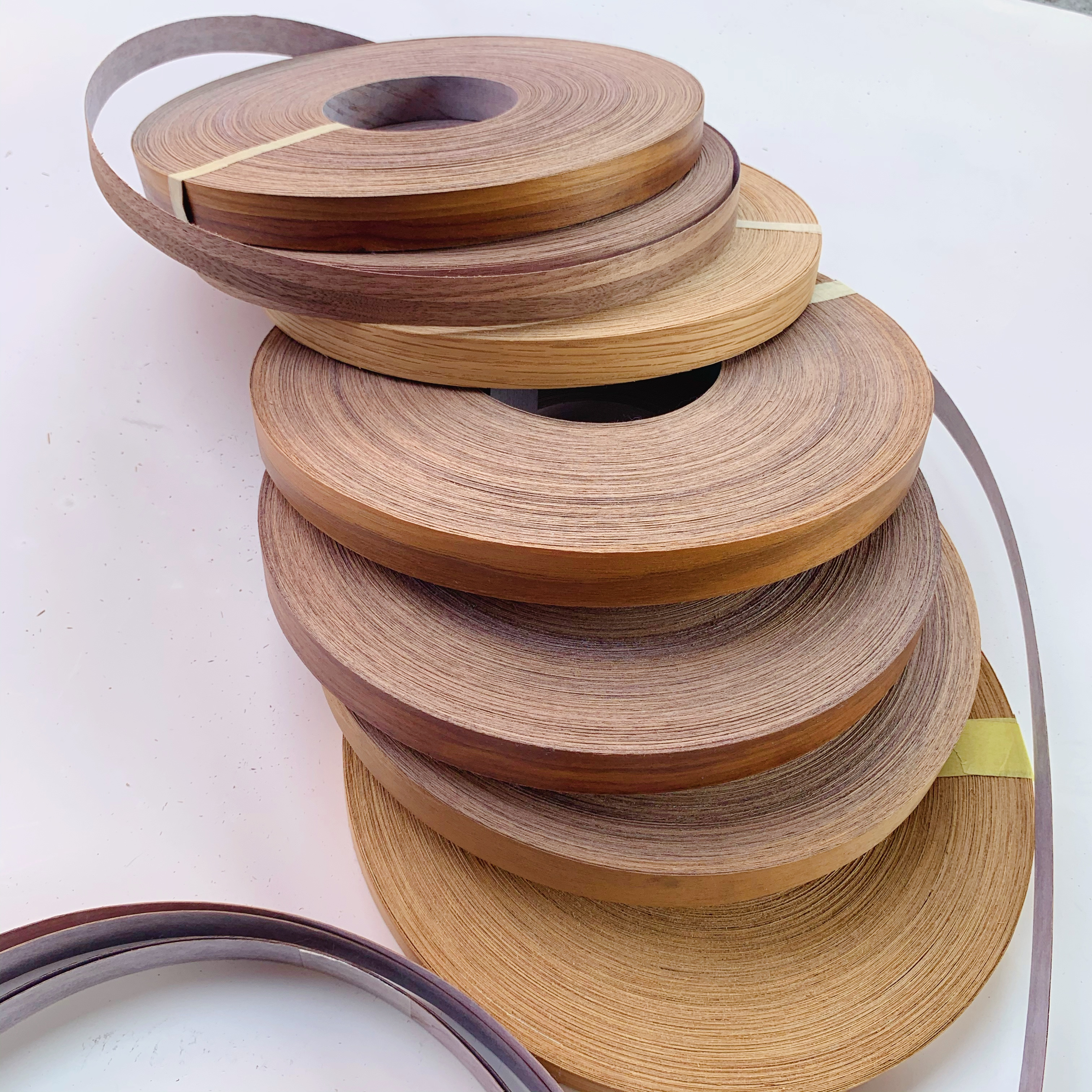 Customized edge sealing strip natural veneer walnut Maple wood oak wood birch 0.5mm 1mm Edge banding veneer