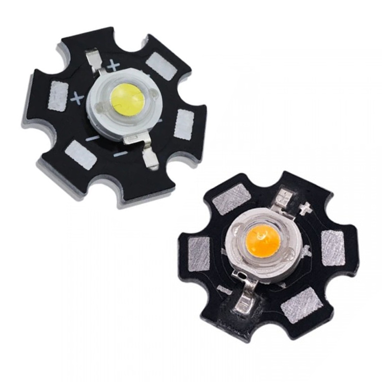 Factory direct sales High Brightness 3w 1w High Power LED with Heatsink Star PCB 20mm