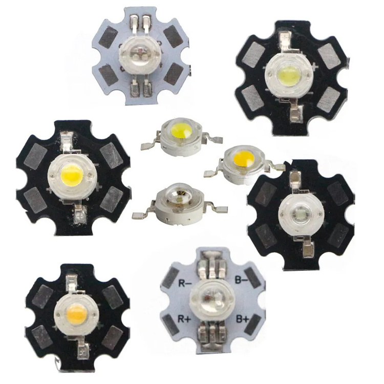 Factory direct sales High Brightness 3w 1w High Power LED with Heatsink Star PCB 20mm