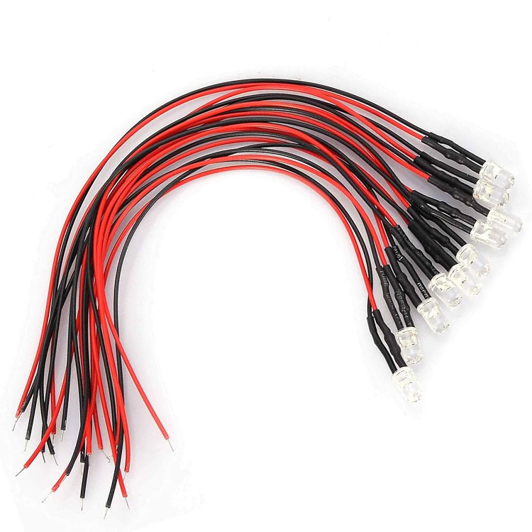 3mm 5mm prewired led diode rgb double color  Common Cathode Anode with 20cm wire 3v/5v/9v/12v/24v