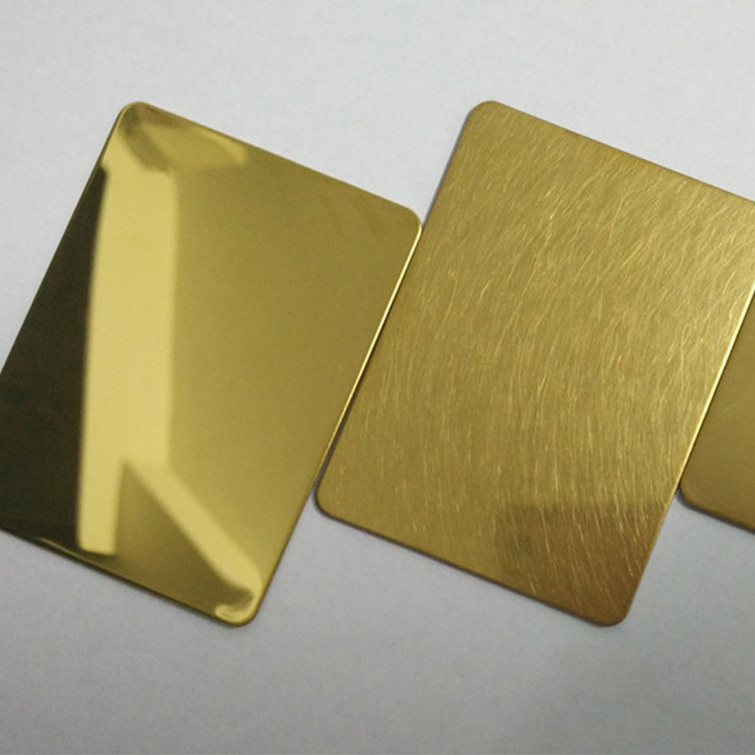 Gold Color Stainless Steel Sheet Price Inox Mirror Finished Gold Stainless Steel Sheet 304