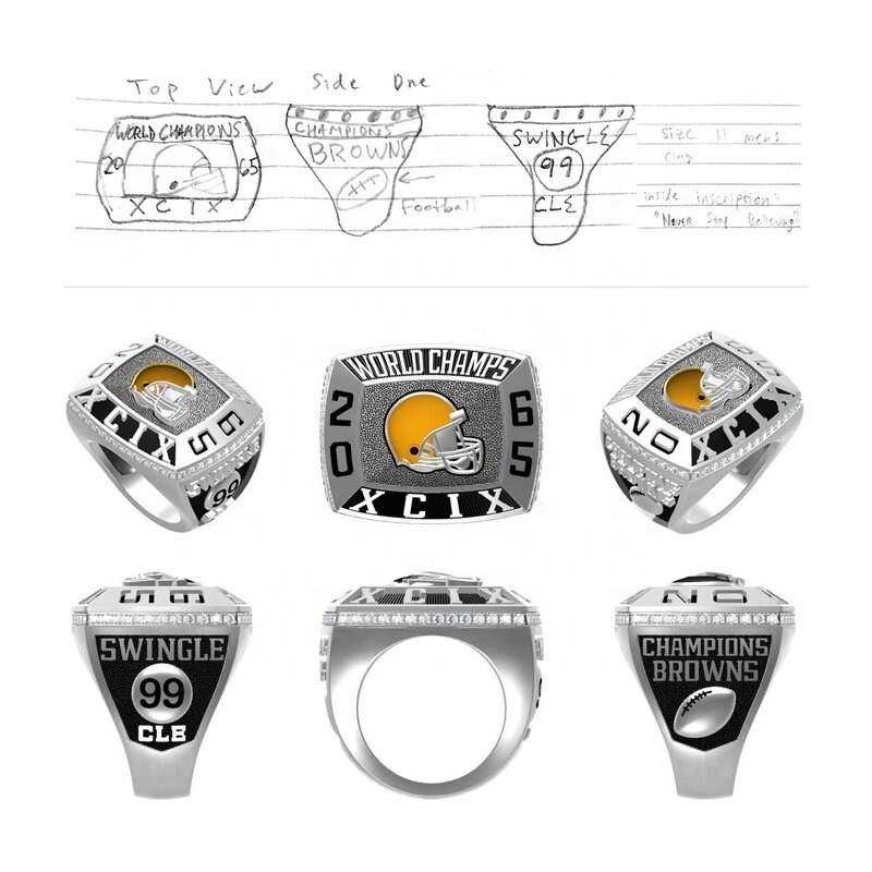 Football Basketball Baseball Softball Hockey Sports Award Mens Customized Name Logo usssa Youth Cheap Custom Championship Rings