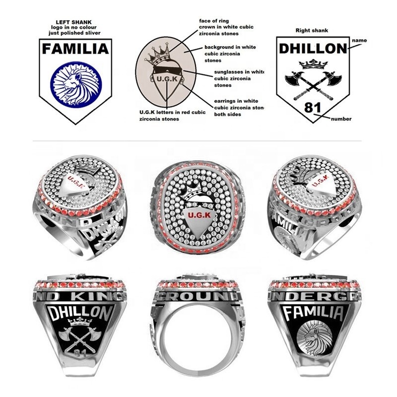 Football Basketball Baseball Softball Hockey Sports Award Mens Customized Name Logo usssa Youth Cheap Custom Championship Rings