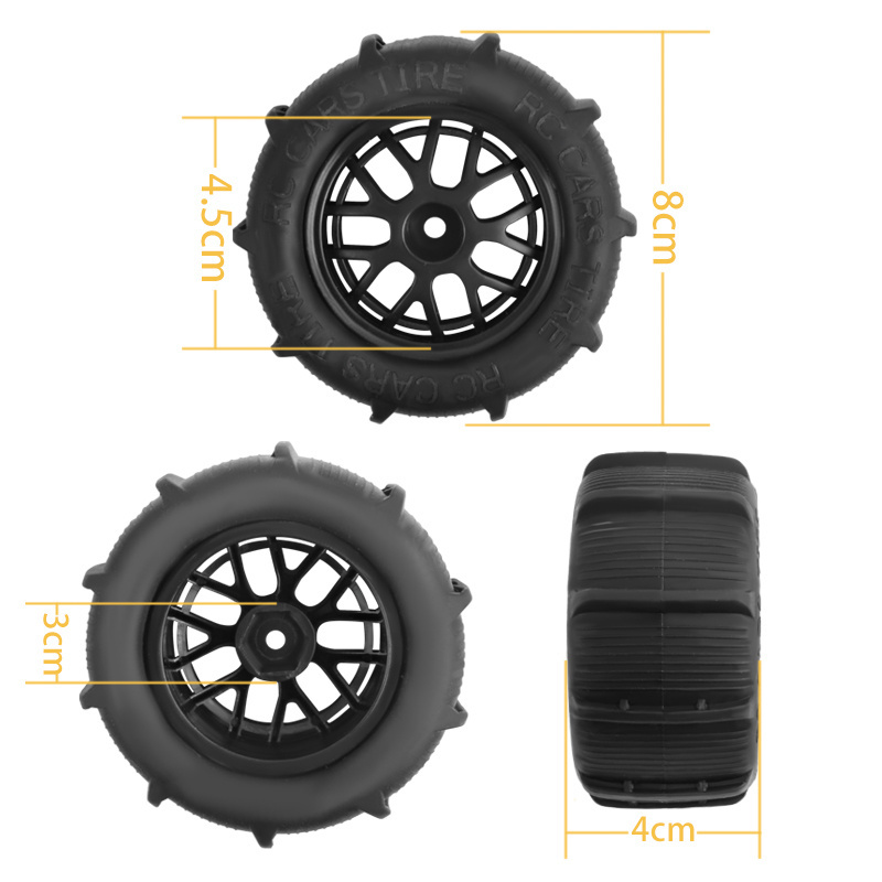 One-to -14/one-to -16 universal remote control vehicle desert tire 16208 TPR non-slip tire for water driving accessories