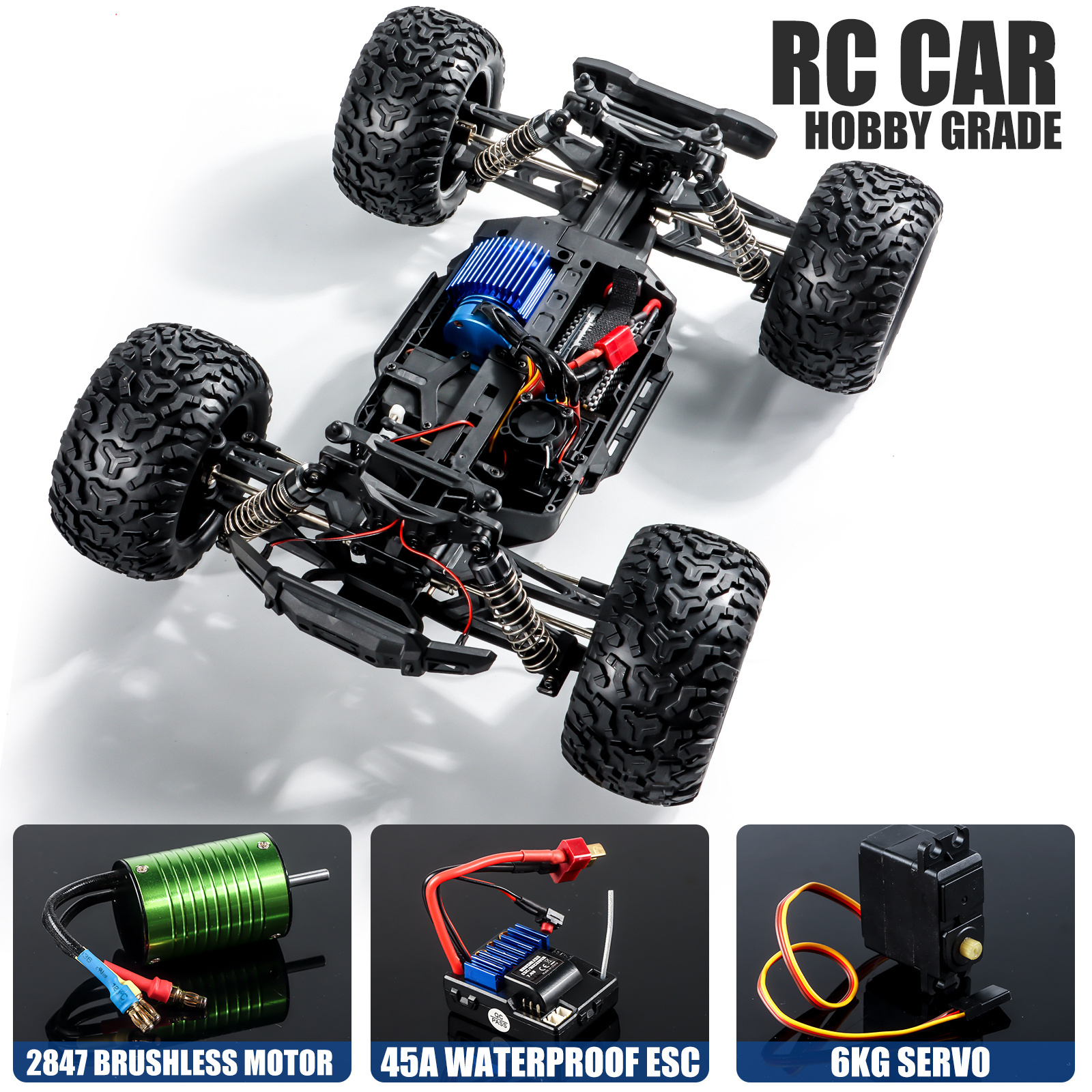 2023 haiboxing latest 1/10 remote control large tire simulation four-wheel drive off-road high-speed car rc monster truck