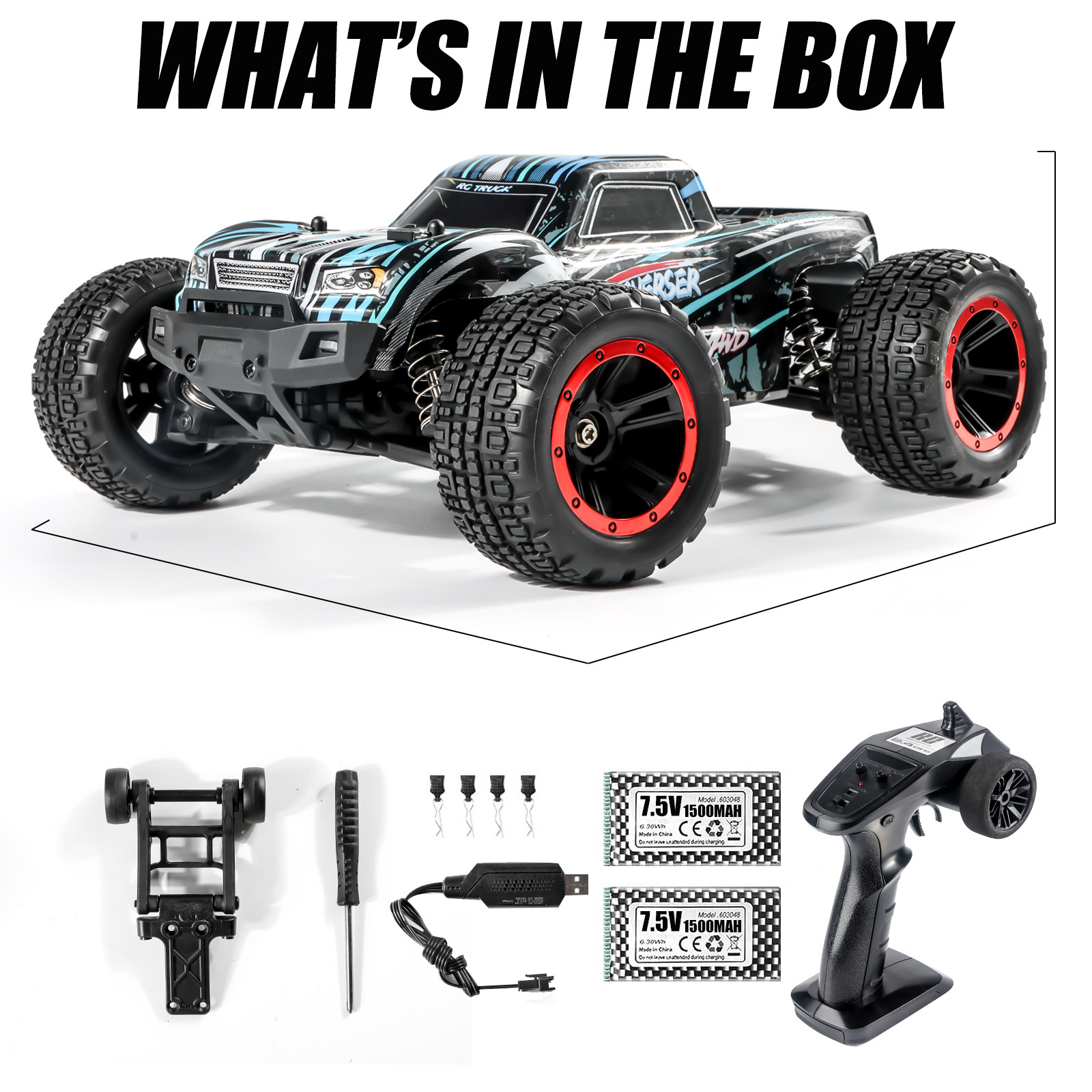 Support OEM ODM customized haiboxing rc model wireless remote control 1/14 full-scale high-speed off-road monster truck