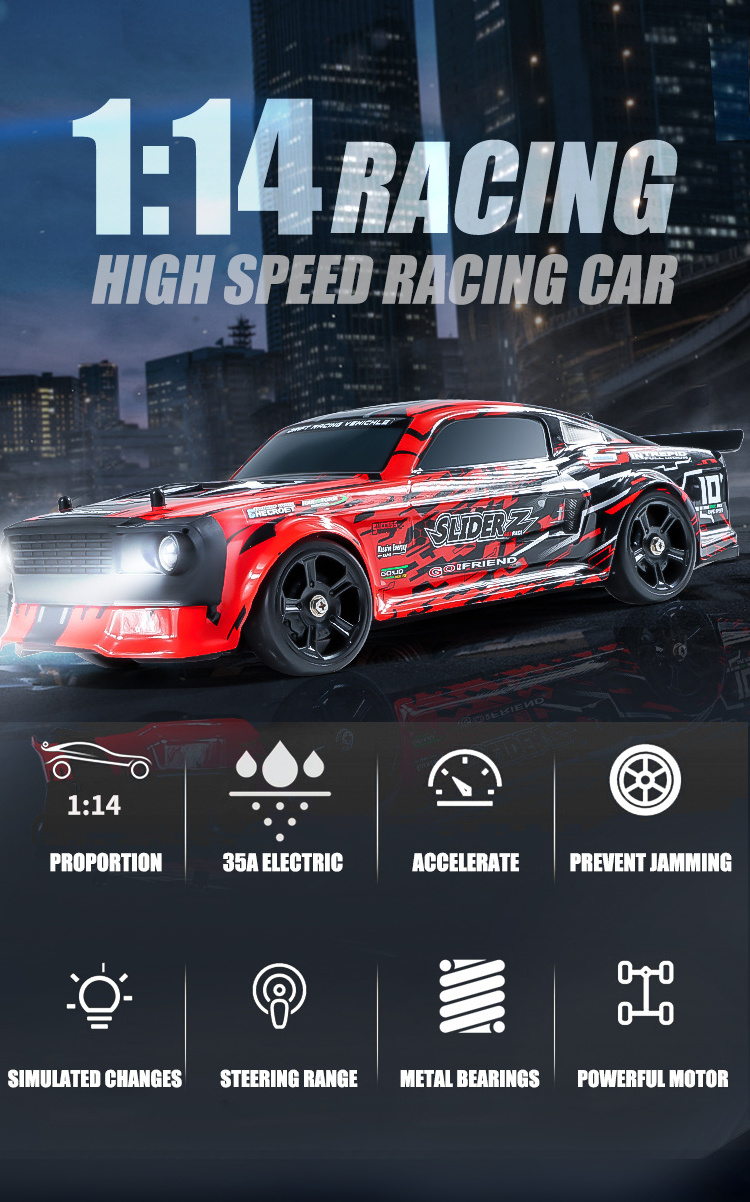 HBX-2103 American muscle sports 1/14 four-wheel drive drift high-speed car electric toy remote control car model RC CAR