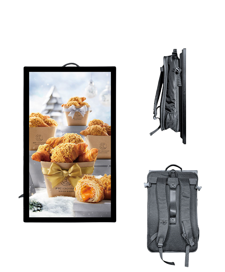 Customized Indoor Outdoor 21.5 27 32 Inch Portable Android Advertising Billboard Backpack Lcd Digital Signage and Displays