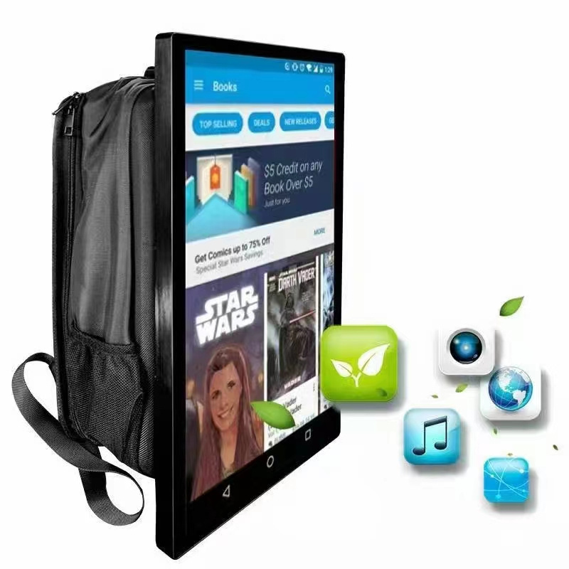 Customized Indoor Outdoor 21.5 27 32 Inch Portable Android Advertising Billboard Backpack Lcd Digital Signage and Displays