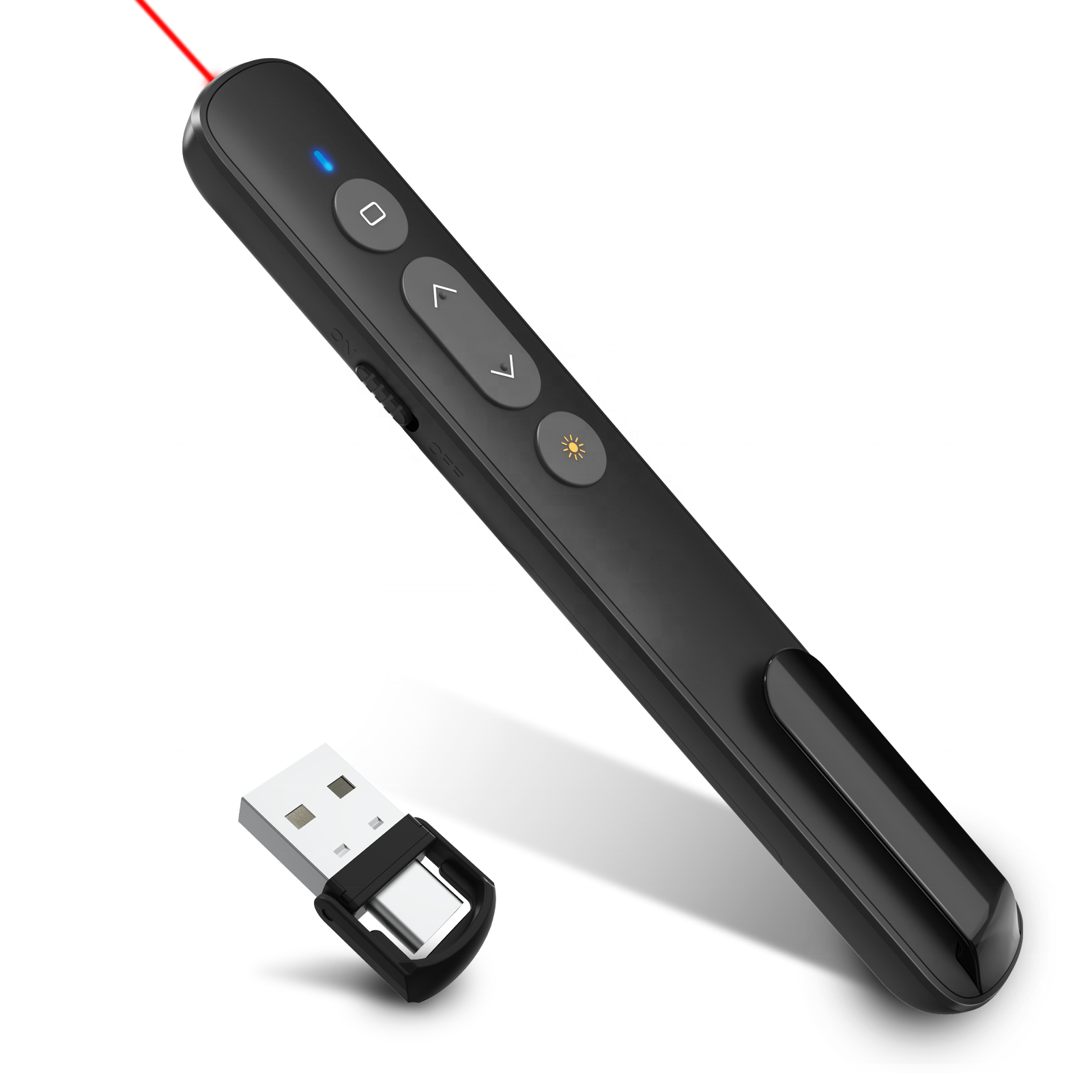 Cheap Price Powerful Wireless Clicker for Presentation USB/USB-C 2 in 1 with Laser Pointer Presentation Clicker for Powerpoint