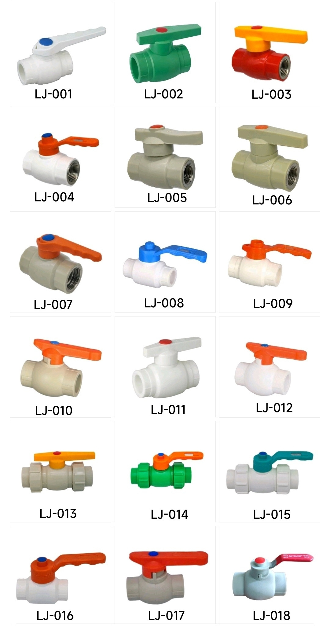 LJ-386 Wholesale high quality Professional Plastic PVC/PPR/PE Ball Valve