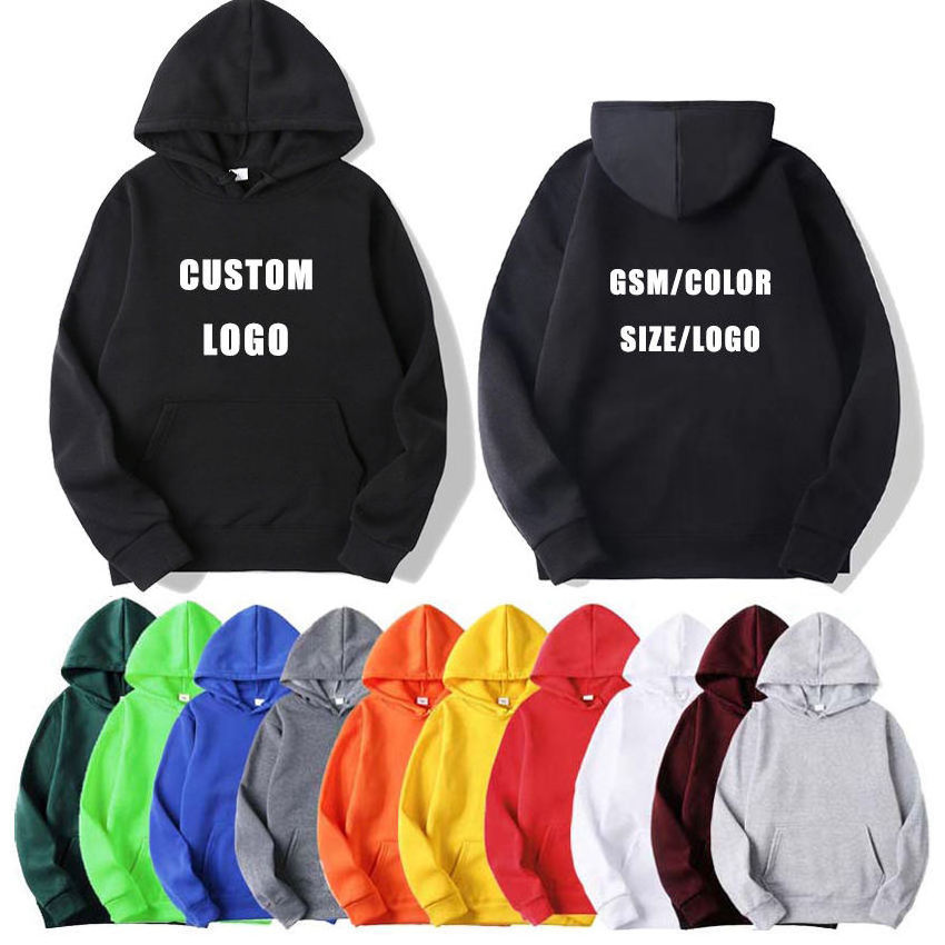 Embroidered screen puff printing plain men's hoodies sweatshirts sublimated blank hoodie custom logo hoodie manufacturers