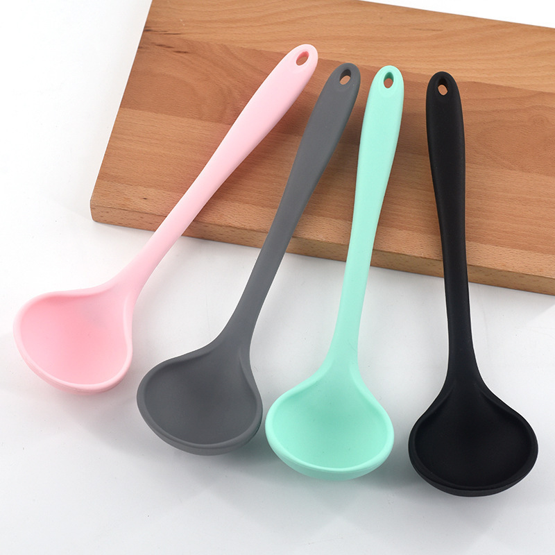 All-in-one All-in-one Silicone Long Handle Hot Pot Spoon Porridge Spoon Kitchen Cooking Tools Children's Supplement Soup Spoon