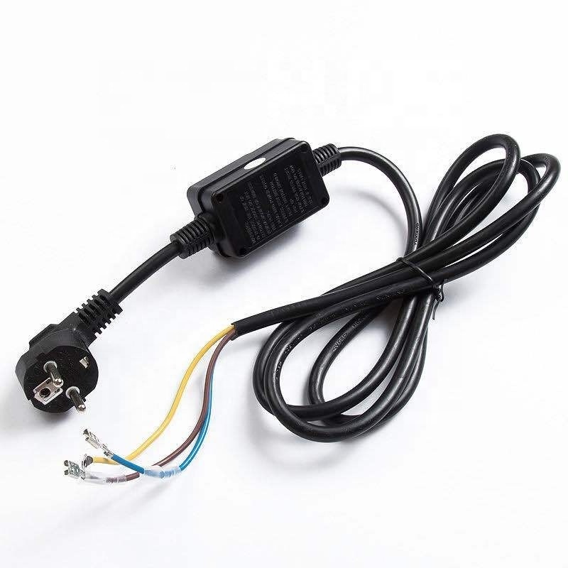 EU plug power cord 3*1.5mm2 for electric water heater 1.3m long with leakage protection PRCD