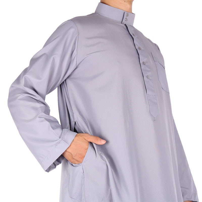 Ready To Ship fashion robe Embroidered Caftan Moroccan men's thobe jubah arab islamic clothing