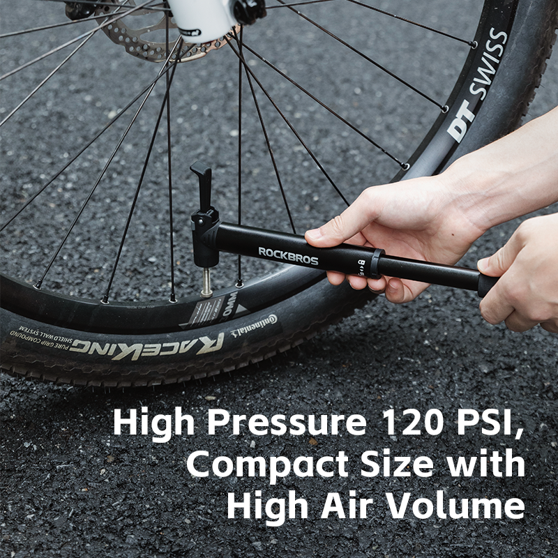 ROCKBROS bicycle Inflator with pressure gauge air pump bike accessories portable tire inflator