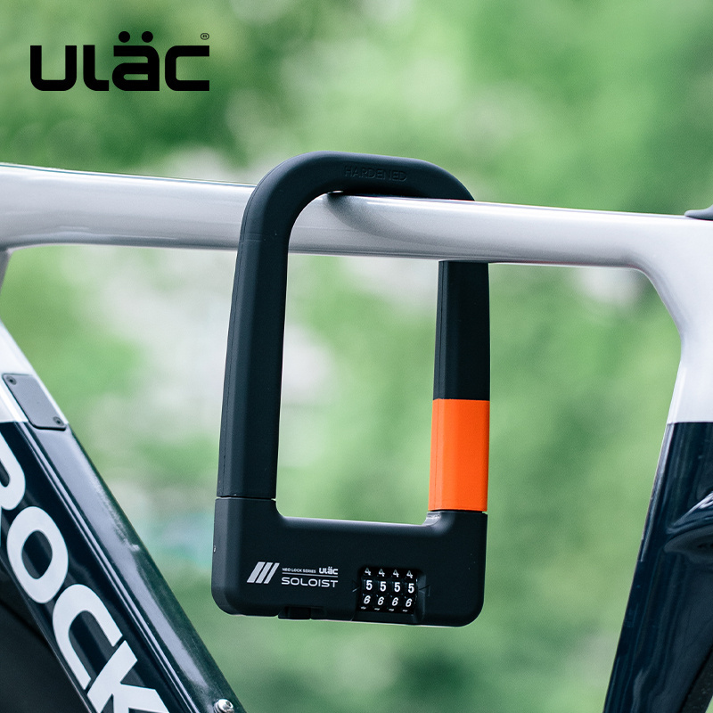 ULAC  Silicone U-type combination lock portable Anti Theft Smart bicycle lock u lock with alarm