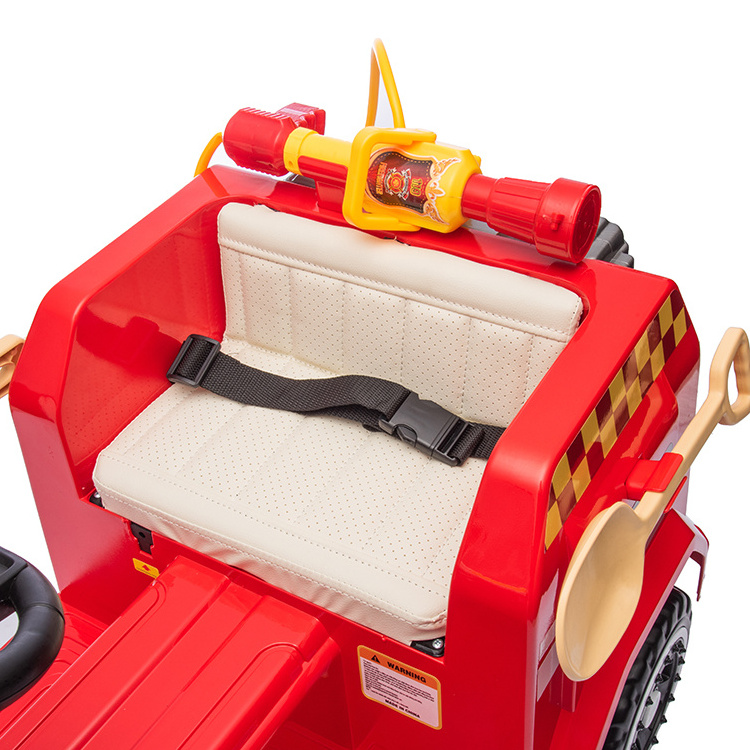 Hot selling kids 6V 12v 24v electric ride on 2 seater car toy fire truck with Intercom shouting function