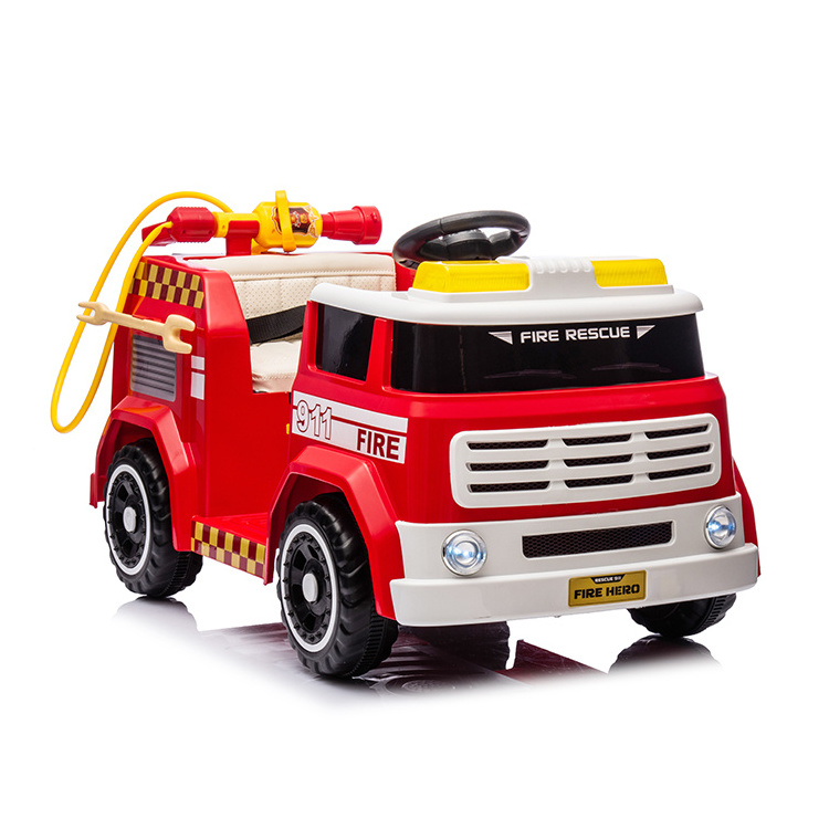 Hot selling kids 6V 12v 24v electric ride on 2 seater car toy fire truck with Intercom shouting function