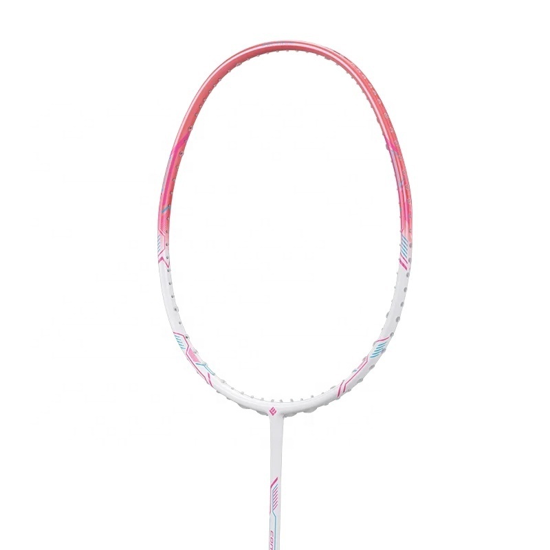 New Design  Lightweight 4U LING MEI C60 Rackets Carbon Fiber Lady Badminton Rackets