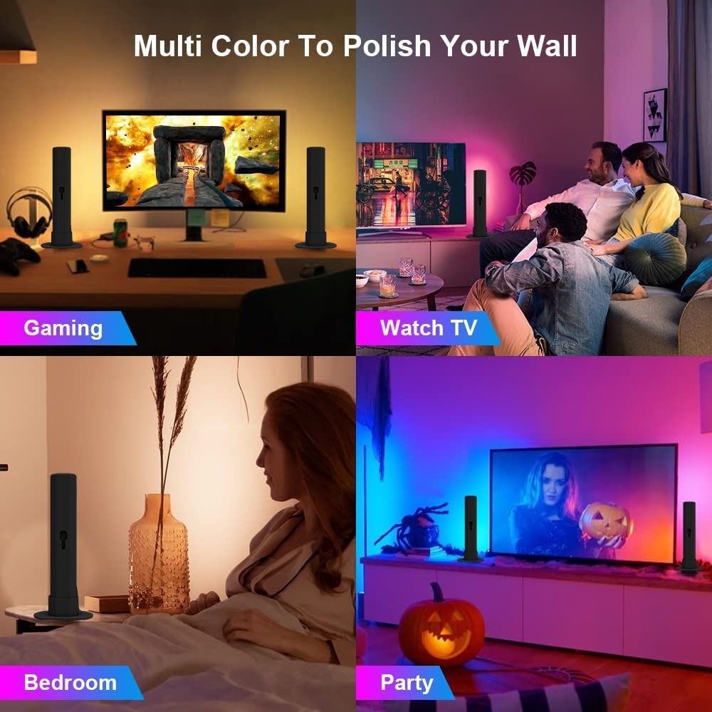 Smart LED Light Bar Music Sync Pickup Rhythm Lighting with Remote Tuya APP RGB Ambient Light for TV Backlight Game Room Dance