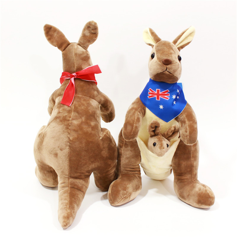 Soft Plush Toys Australia Kangaroo Carrying A Baby Stuffed Plush Animals Kangaroo Mother&Son Collection Kids Toys