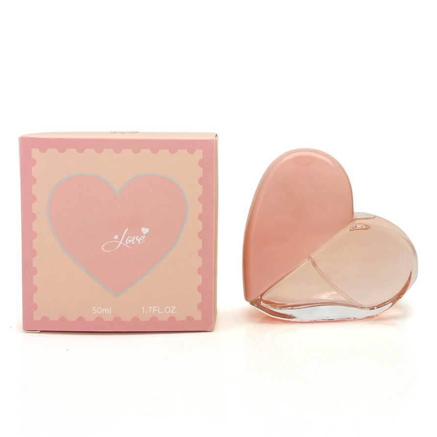 Heart shaped empty perfume bottle Women's 50ml body spray glass perfume bottle Luxury packaging box