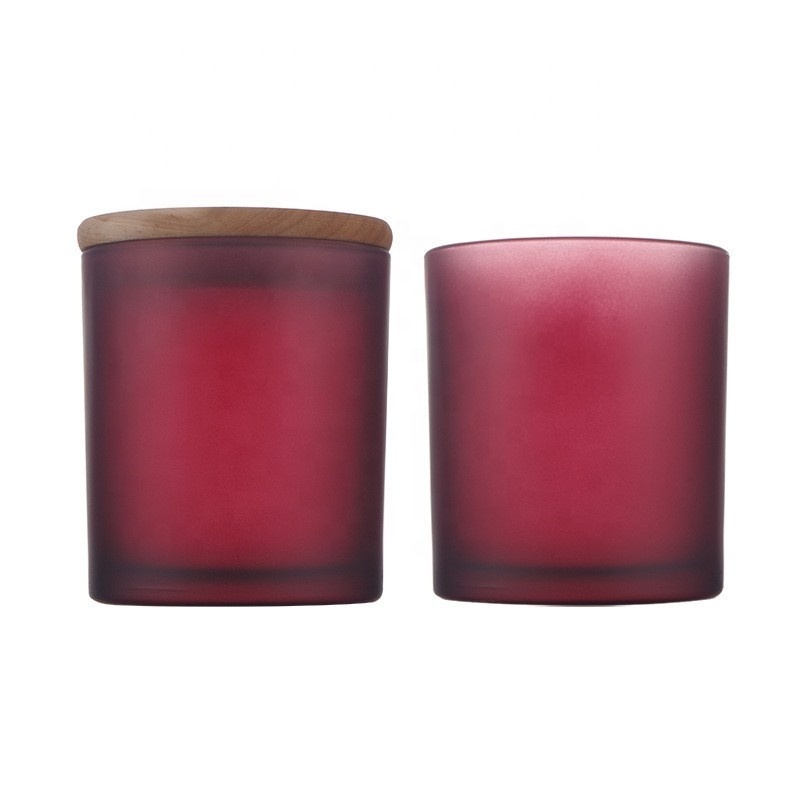 Color frosted candle jar glass with lid wholesale small candle jar