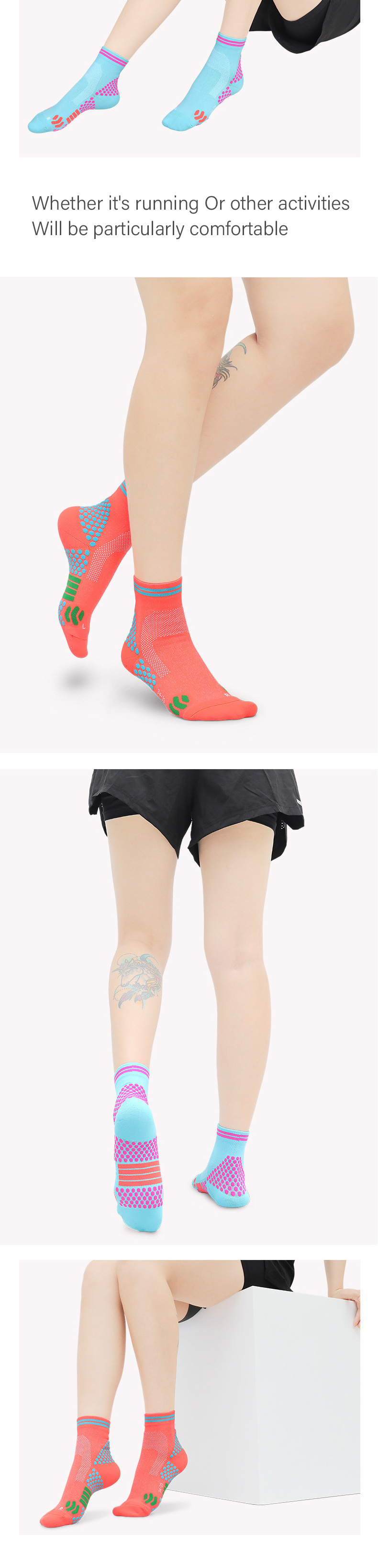 Wholesale Designer Breathable Custom Logo Ankle Cushioning Athletic Men's Gym Running Socks