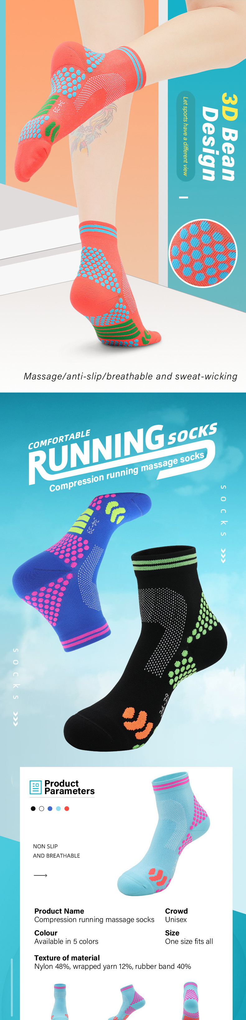 Wholesale Designer Breathable Custom Logo Ankle Cushioning Athletic Men's Gym Running Socks