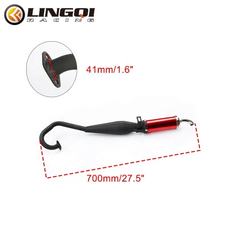 LINGQI Exhaust System Muffler Pipe With Expansion Chamber For Quad Dirt Monkey Pocket Pit Bike ATV Scooter