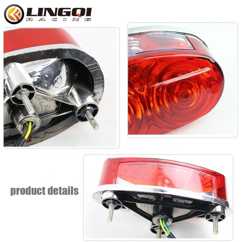 LINGQI Racing ABS Plastic Rear Brake Round Taillight Turn Signal For Dirt Pit Bike ATV Go Kart Motorcycle Body Part