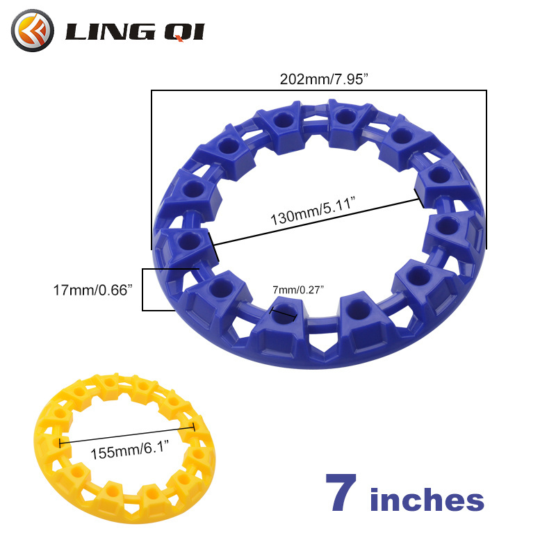 LINGQI ATV 7 Inch Wheel Trim Hub Protection Decor Rim Cover Fit for Vehicle All Terrain wheel Plastic Cover fit to 7Inch Tires