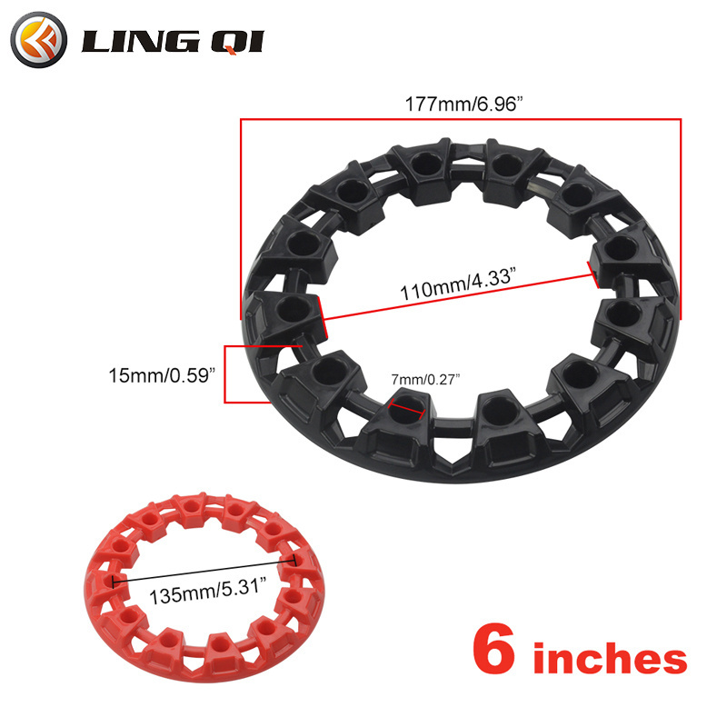 LING QI 6 Inch Wheel Trim Hub Protection Decor Rim  Karts Plastic Cover Tires For Go Kart