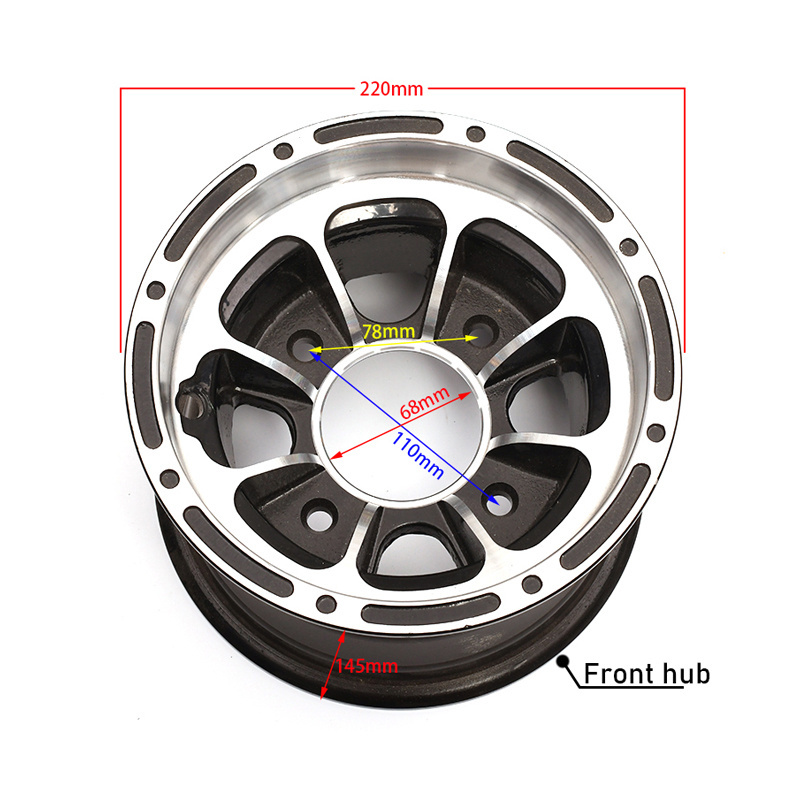 Size 8 Inch Bearing Wheel Hub ATV Aluminum Rims Use Vacuum Tires for Go-kart Four Wheel Motorcycle