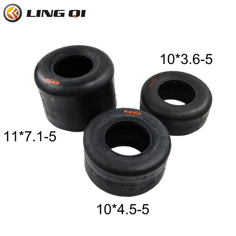 Cheaper Drift Kart 5 Inch Smooth Tubeless Tires 11x7.10-5 CST Vacuum Tyre For Live Drift Go Kart Karting Rear Wheels Accessories