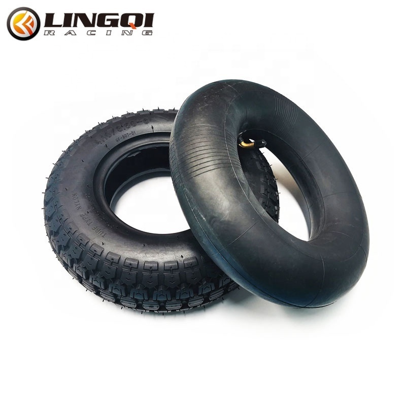 LINGQI Wheel Rubber Tyre Inflatable Tyre Bent Valve Stem 3.50/4.00-6 4.10/3.50-5 4.10/3.50-6 For ATV Buggy Gas Scooter