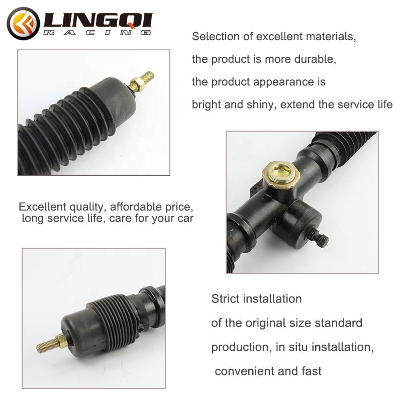 LINGQI Power Steering Gear Rack 475mm Tie Rod Shaft For China 110cc-250cc Go Kart Buggy Karting ATV UTV Bike Parts