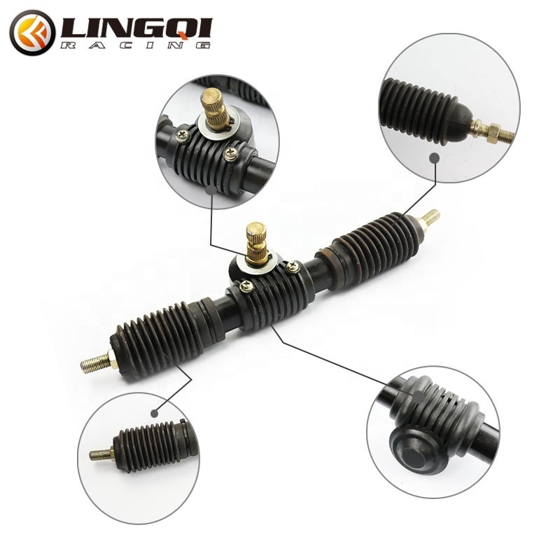 LING QI Power Steering Gear Shaft Rack Pinion Knuckle Tie Rod Gear Rack and Pinion For ATV Go Kart Buggy Quad Bike parts