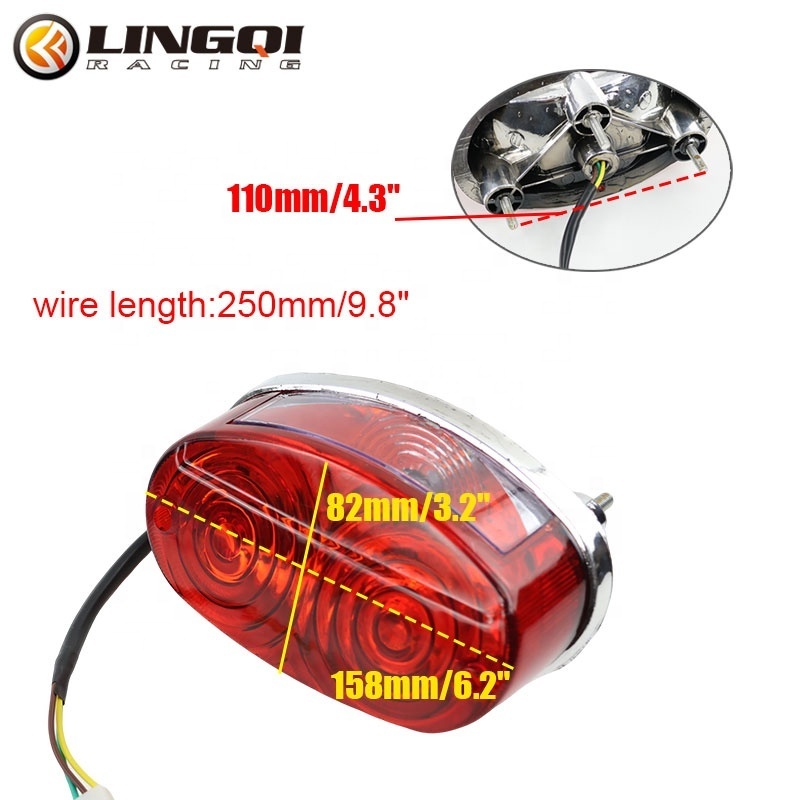 LINGQI Racing ABS Plastic Rear Brake Round Taillight Turn Signal For Dirt Pit Bike ATV Go Kart Motorcycle Body Part