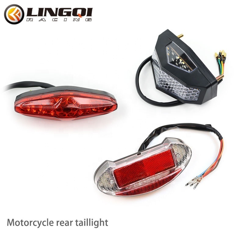 LINGQI Dirt Pit Bike Tail Light Brake Blinker Number Plate Light License Plate For  Harley Honda ATV Motorcycle