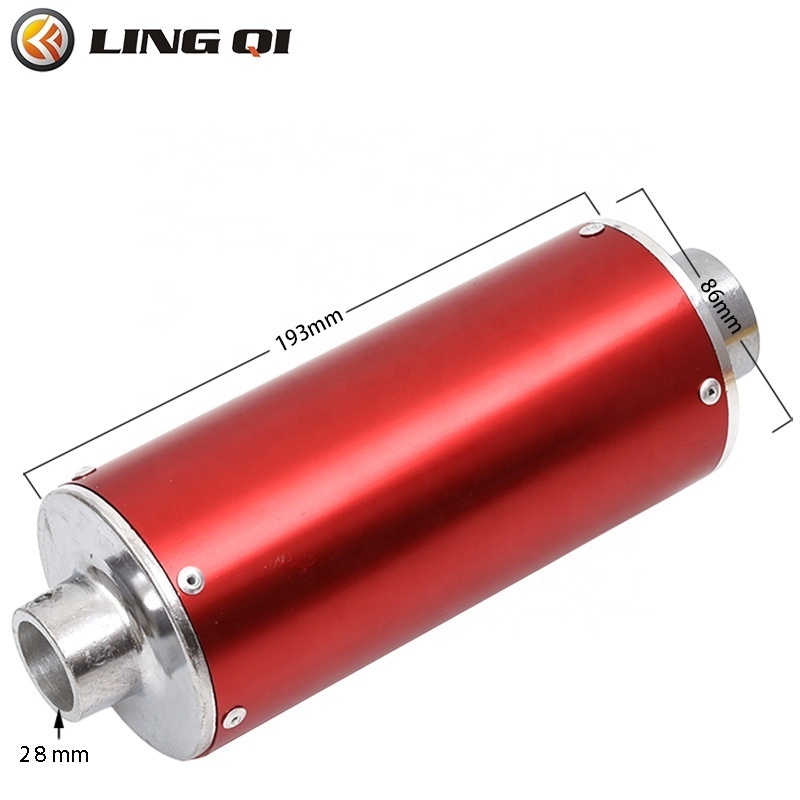 LINGQI Racing Metal 28mm Flat Mouth Exhaust Muffler  Exhaust Pipe  For CRF50 XR50 CRF50F SSR SR70 Motorcycle Part